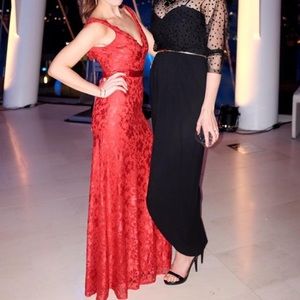 Floor length Red Lace Gown from Windsor